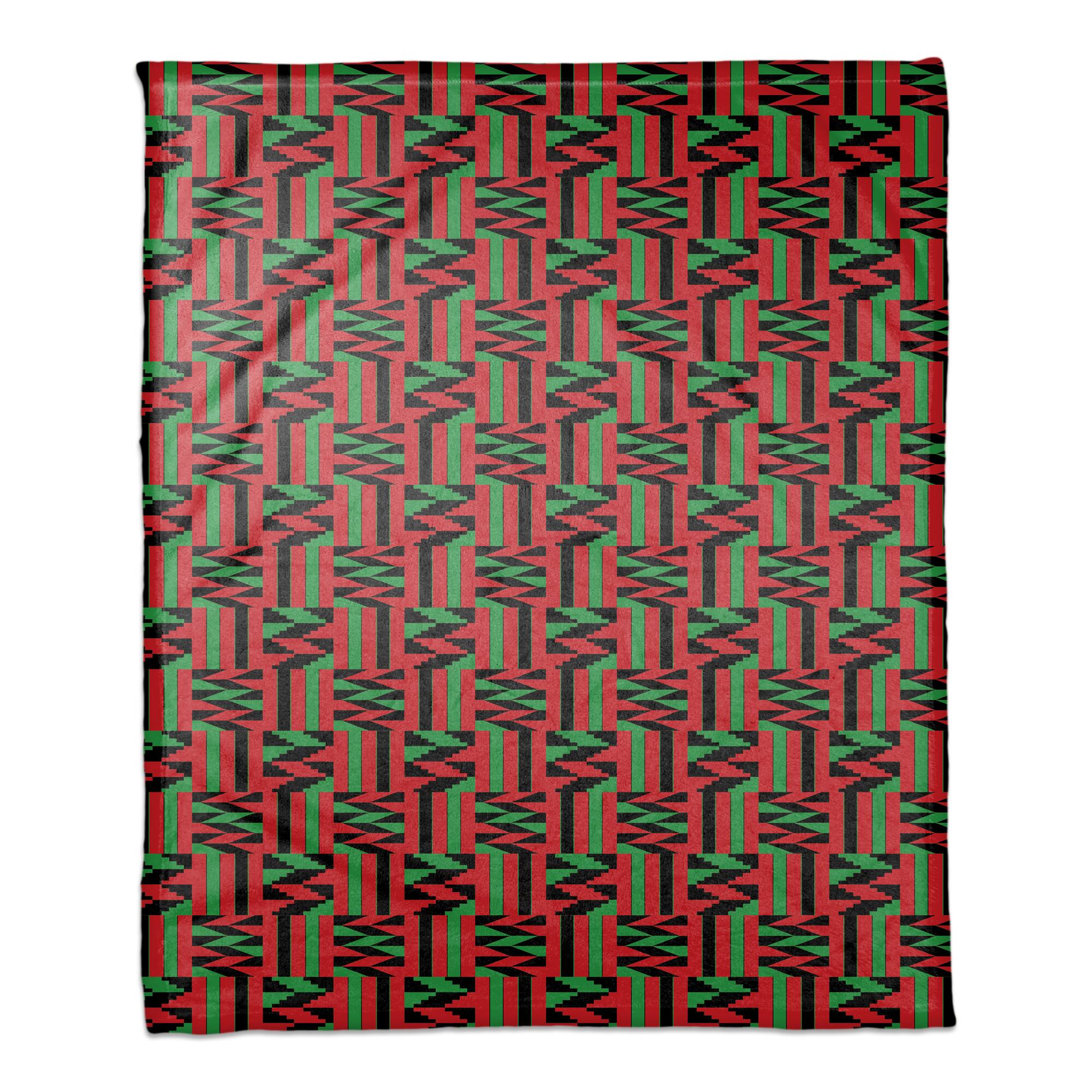 Kwanzaa Patch Pattern Coral Fleece Blanket